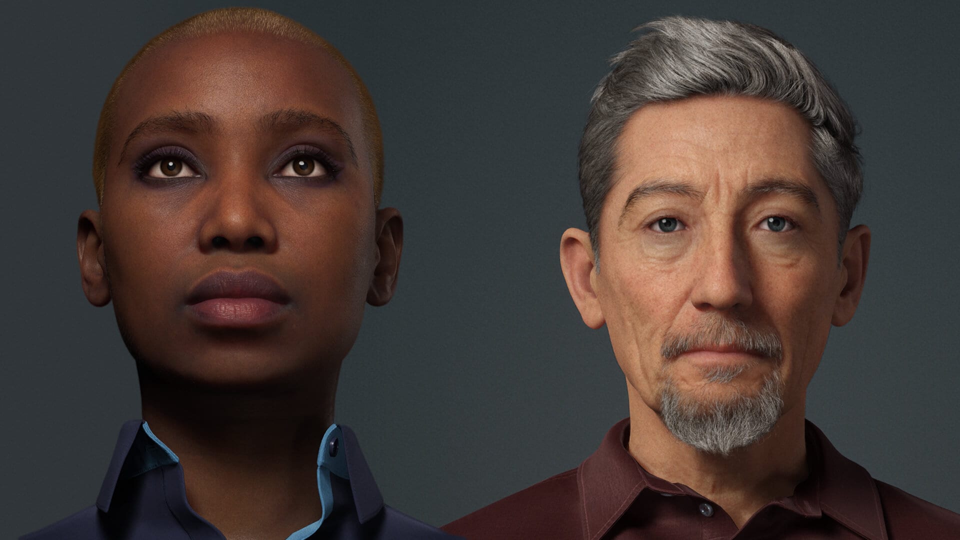 Two high-fidelity MetaHuman digital portraits