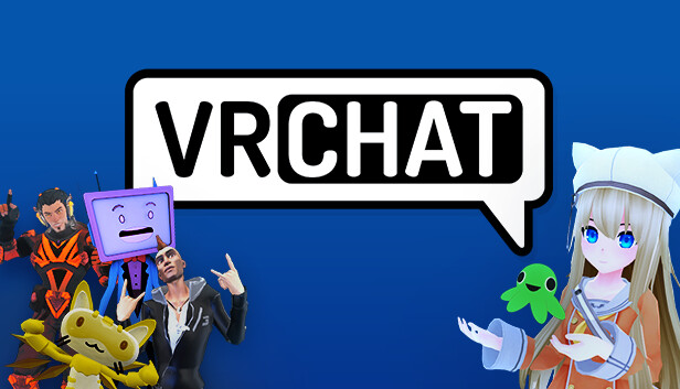 VRChat capsule artwork showing several differently styled avatars