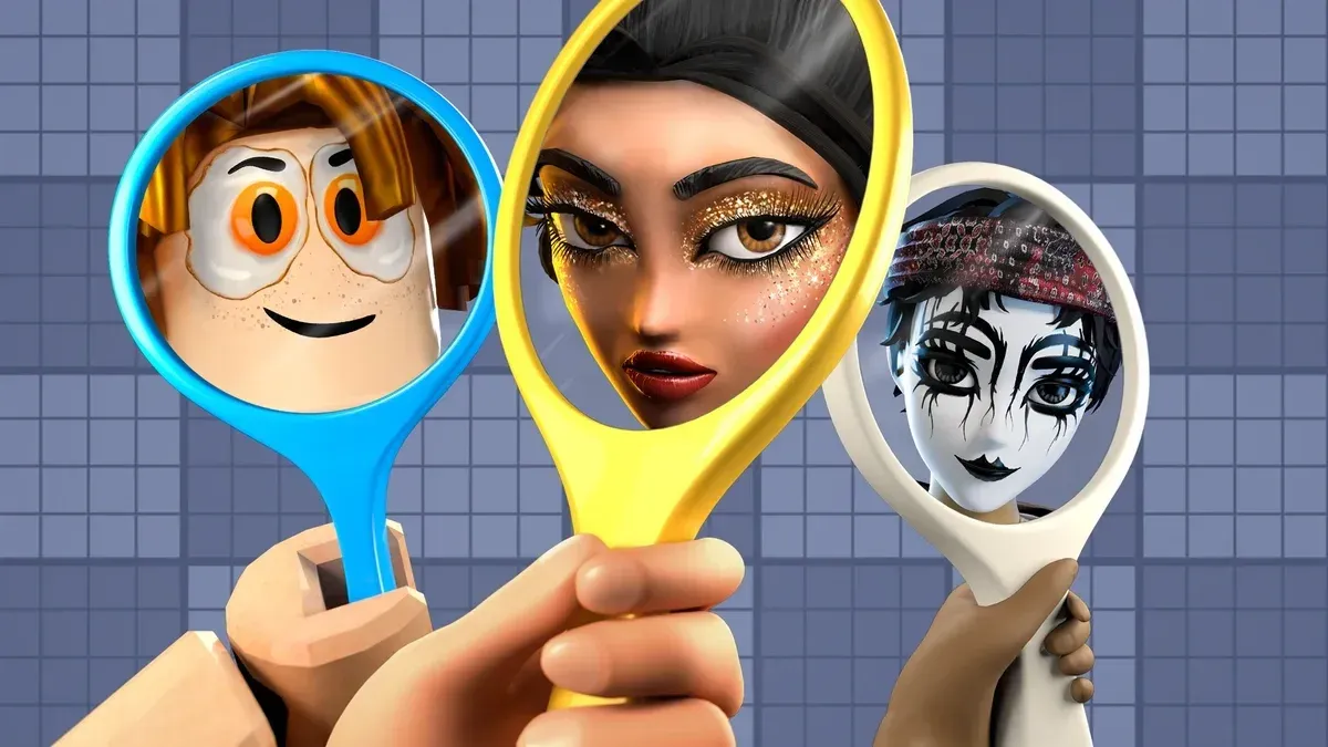 Roblox avatars wearing varied face makeup