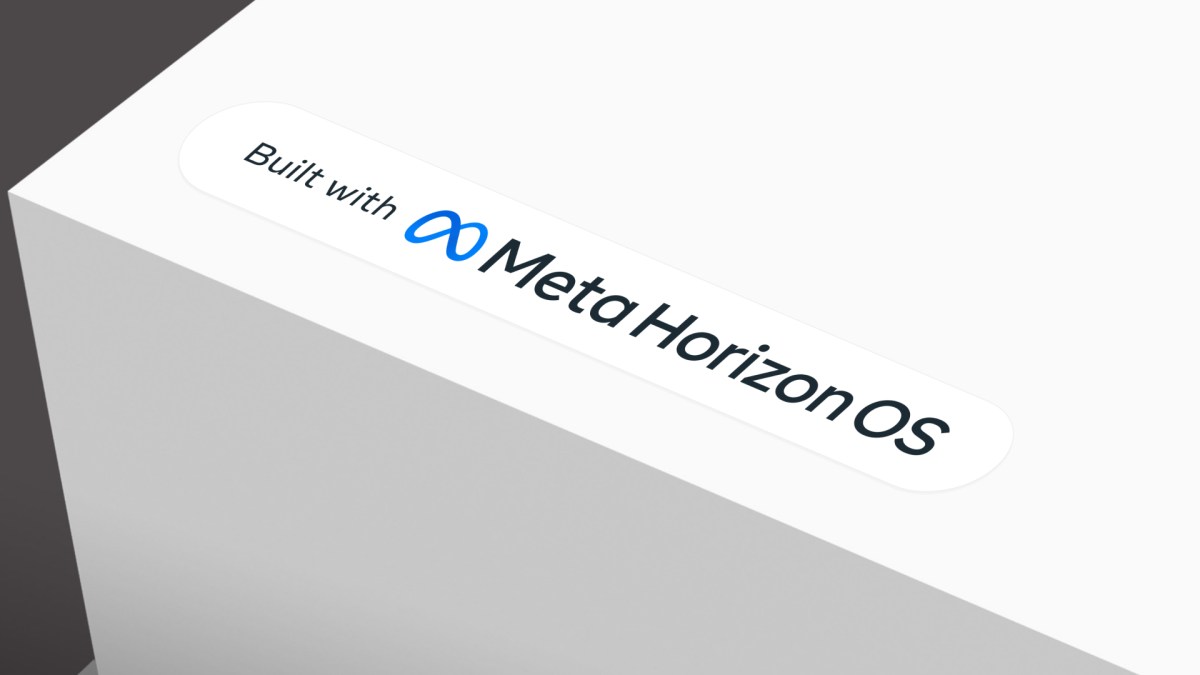 Meta Horizon OS ecosystem announcement graphic on a white folded surface