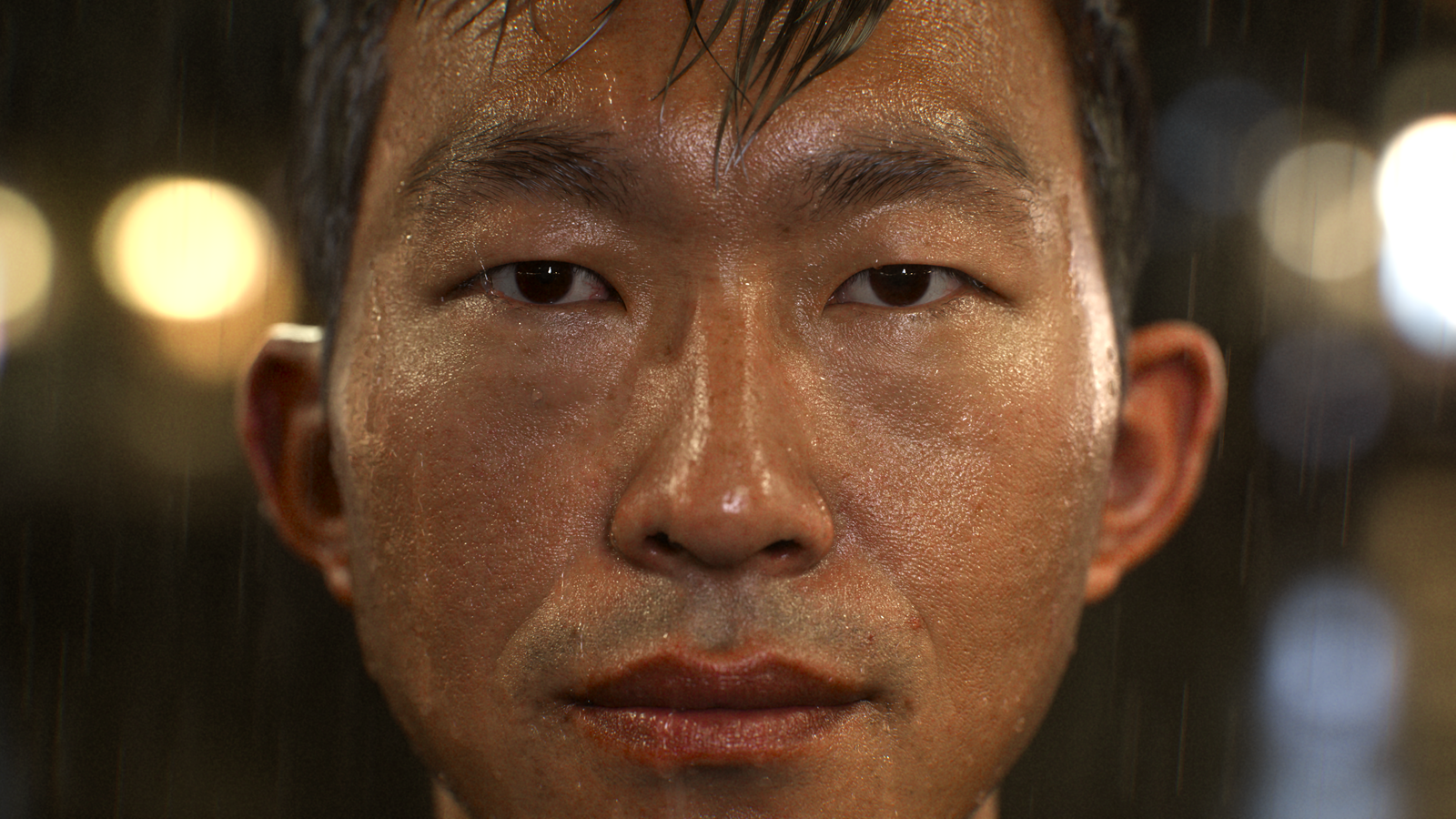 Close-up of NVIDIA CEO Jensen Huang's digital avatar